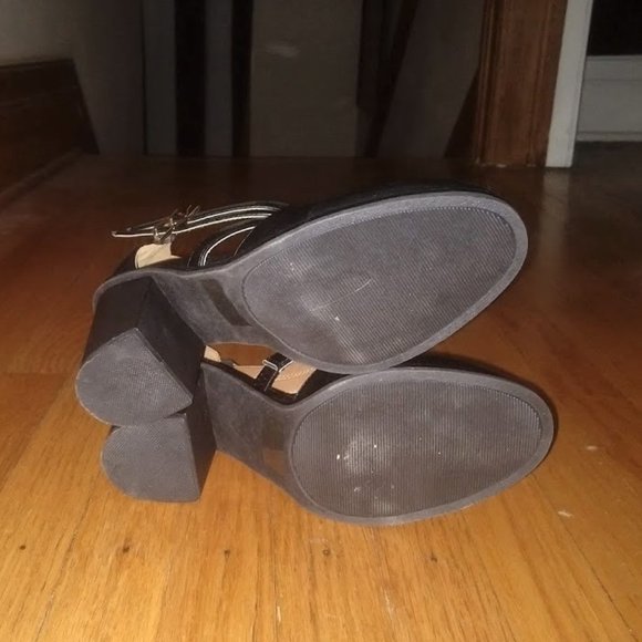 Qupid black caged block heels sz 8 - Picture 6 of 7
